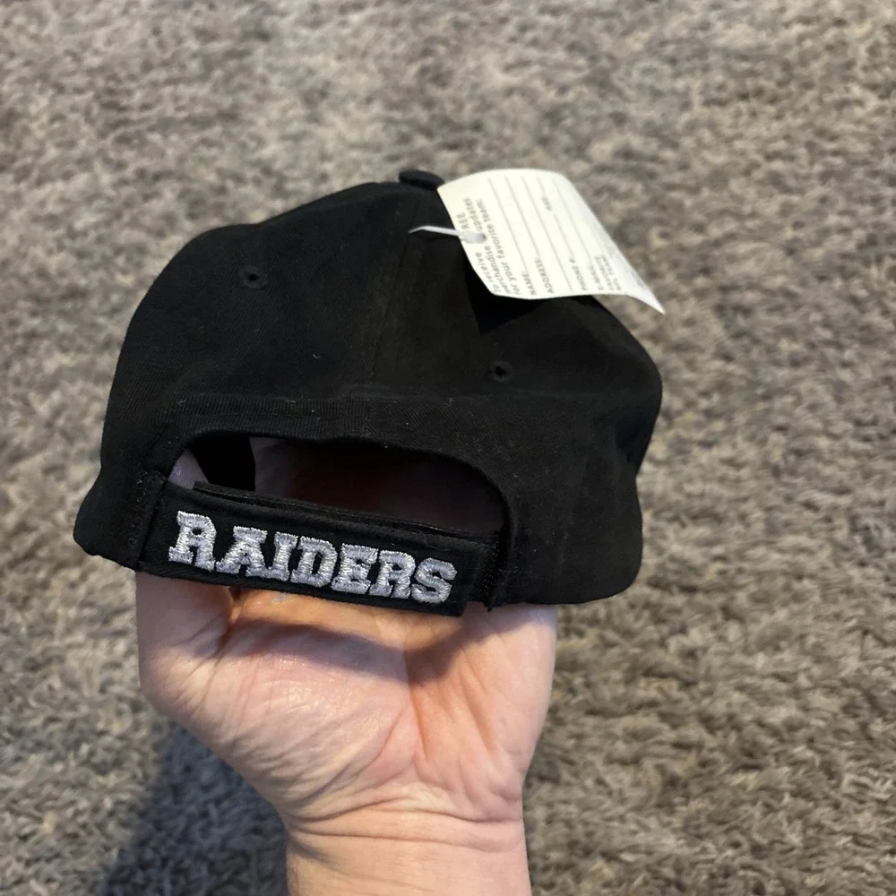 NFL Los Angeles Oakland Raiders Logo 7 Black Adjustable LIGHT UP Hat Vintage New
